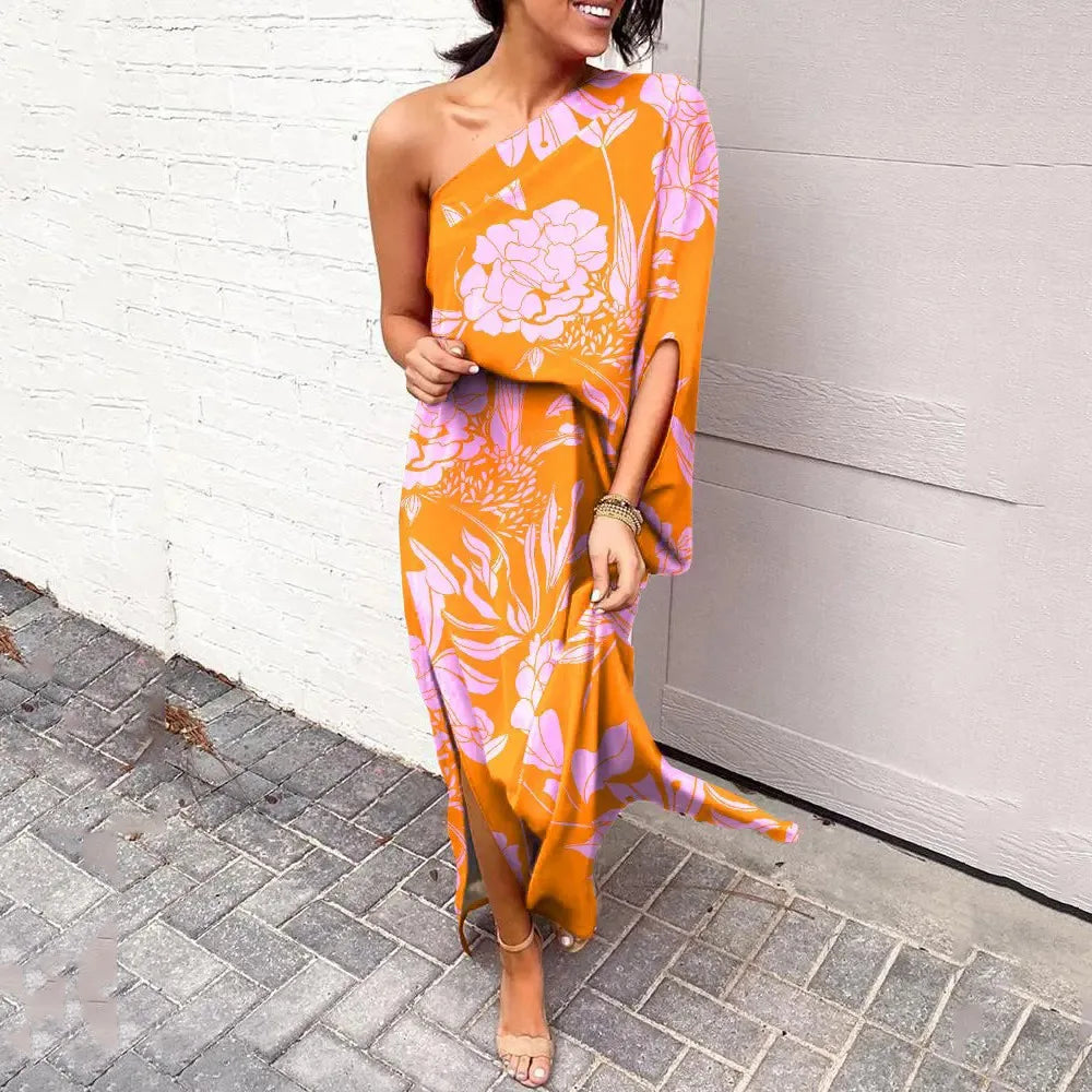 Wanda - Elegantes Kleid mit schrägen Schultern für Damen