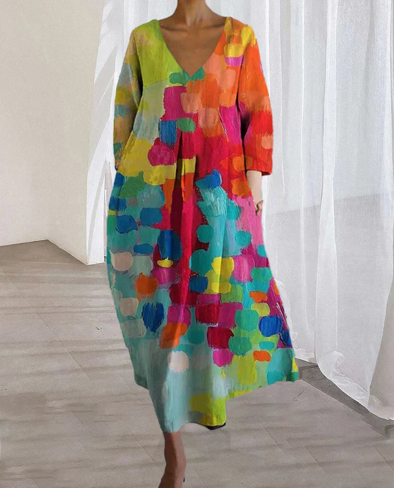 Alina – Buntes Damenkleid mit Muster