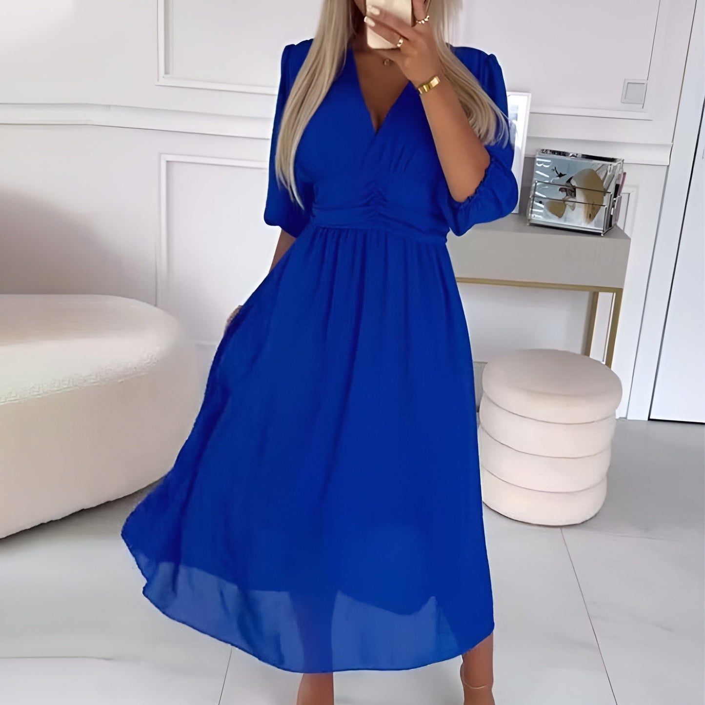 Rachyl - Chiffonkleid mit V-Ausschnitt für Damen
