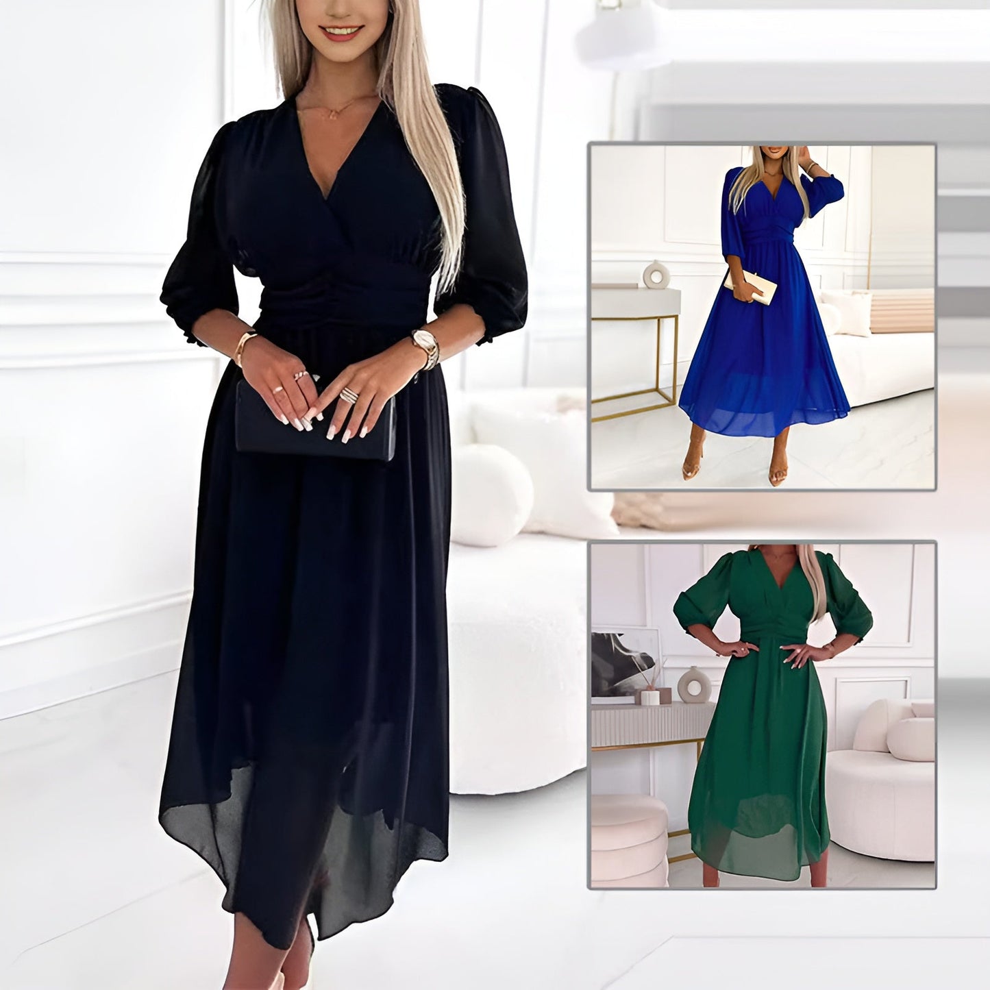 Rachyl - Chiffonkleid mit V-Ausschnitt für Damen
