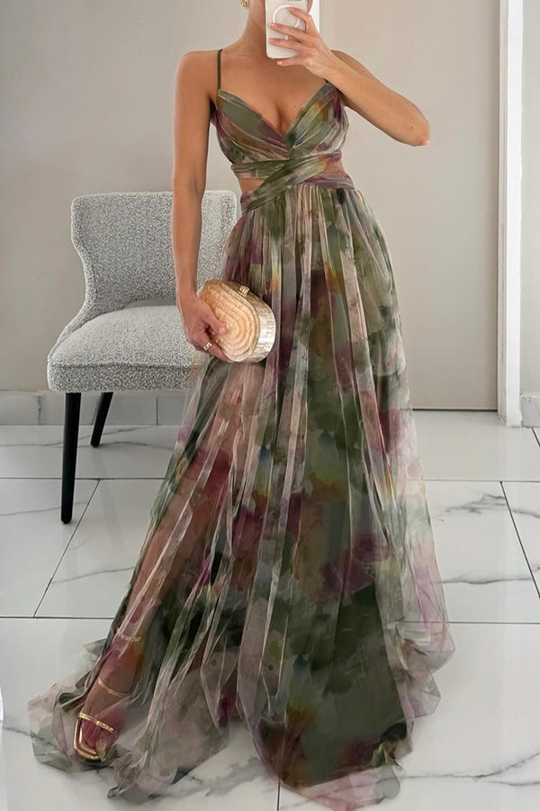 Alina – Lang geschnittenes V-Ausschnitt-Kleid für Hochzeitsgäste