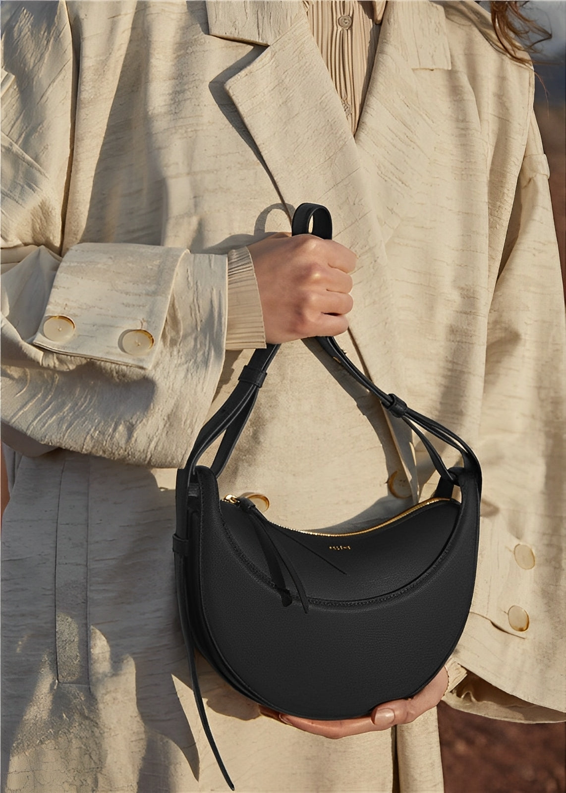 Oralie - Elegante Schultertasche in Halbmondform für Damen