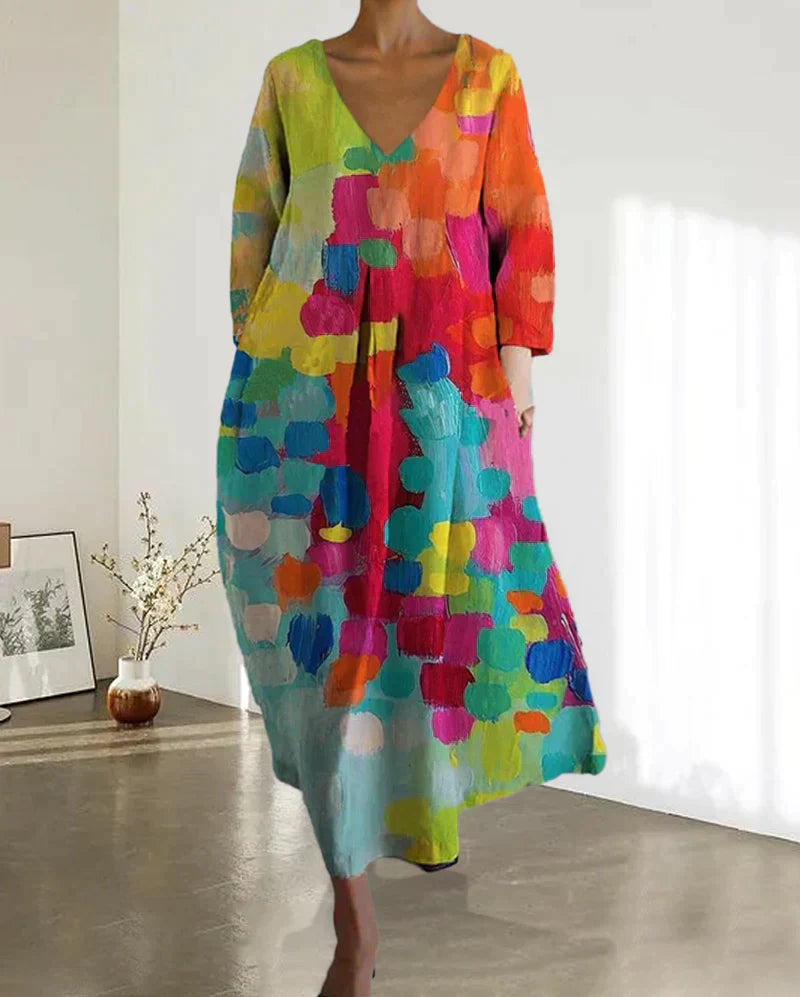 Alina – Buntes Damenkleid mit Muster