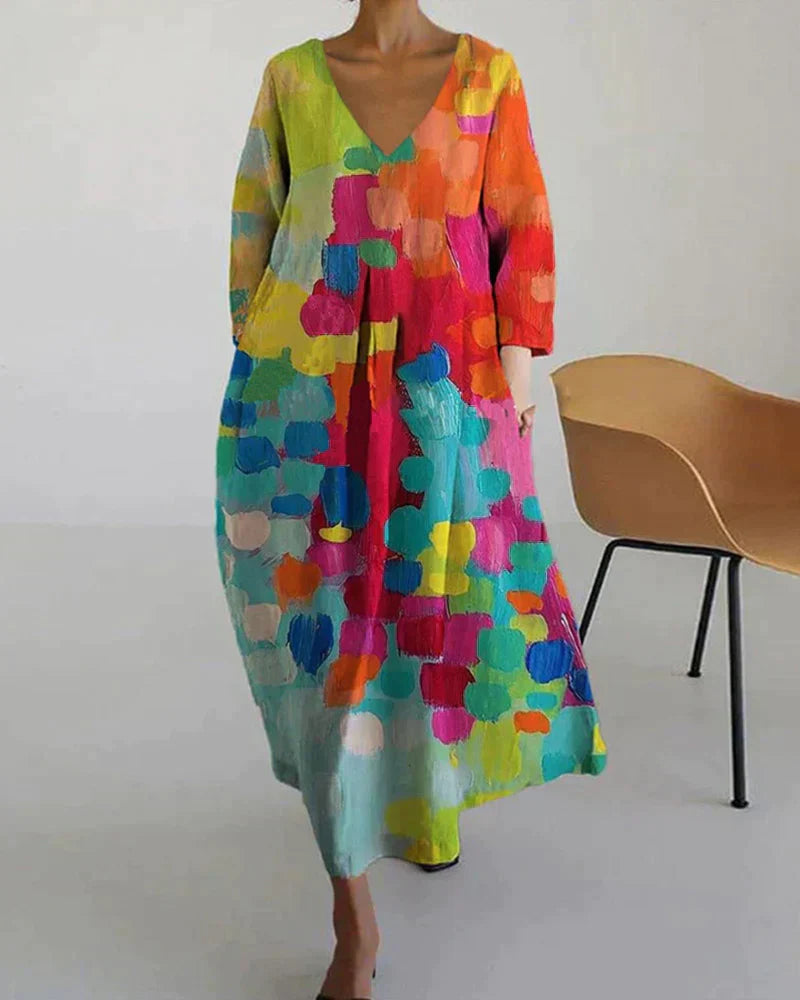 Alina – Buntes Damenkleid mit Muster