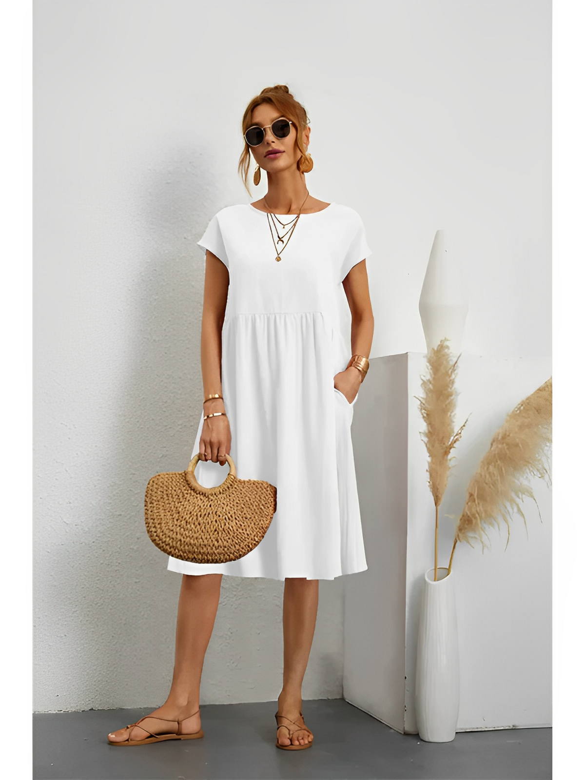 Amira – Elegantes Sommerkleid mit Ärmeln
