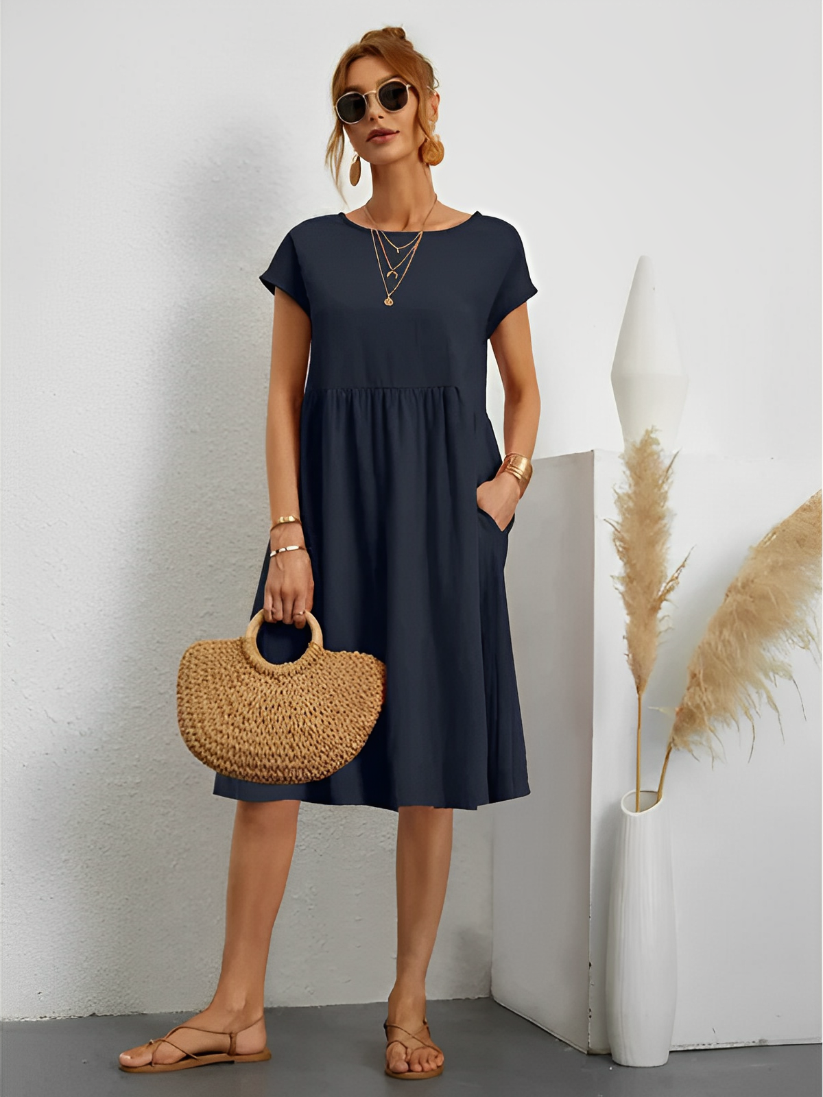 Amira – Elegantes Sommerkleid mit Ärmeln