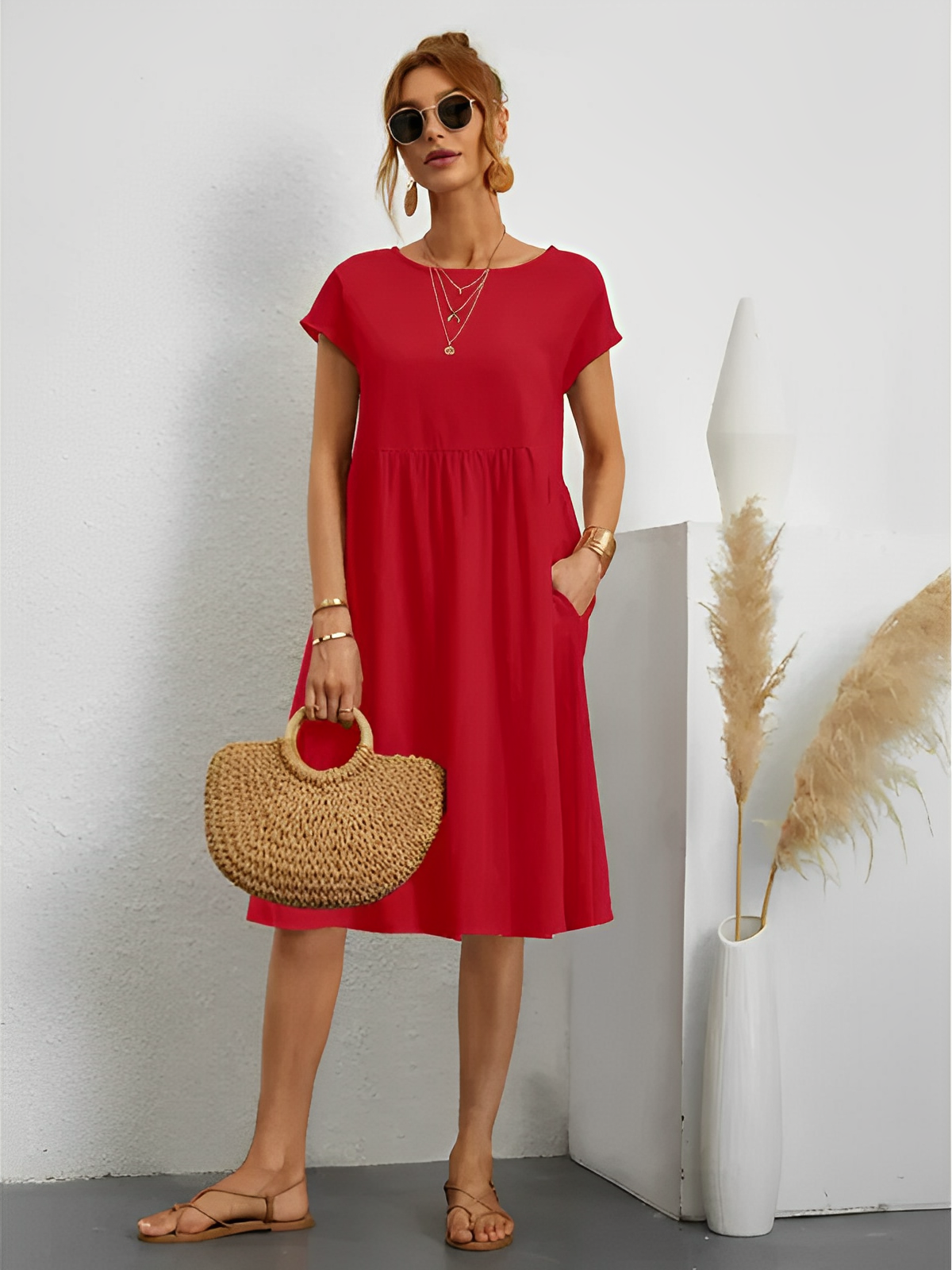Amira – Elegantes Sommerkleid mit Ärmeln