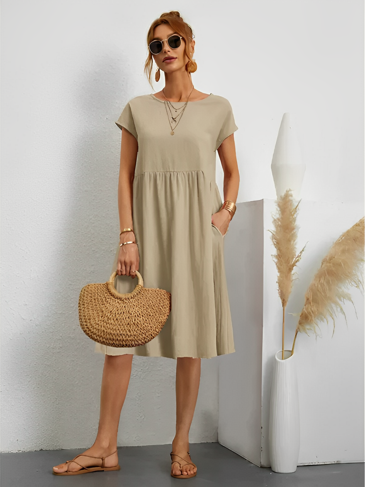 Amira – Elegantes Sommerkleid mit Ärmeln