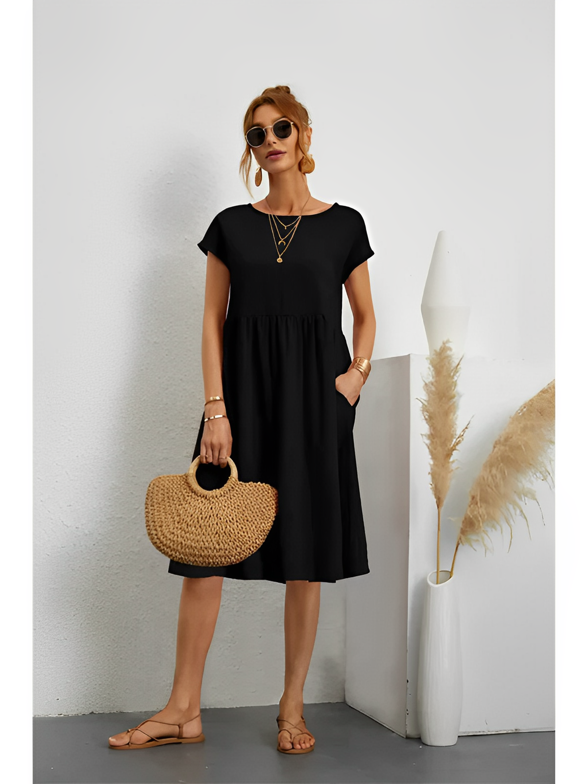 Amira – Elegantes Sommerkleid mit Ärmeln
