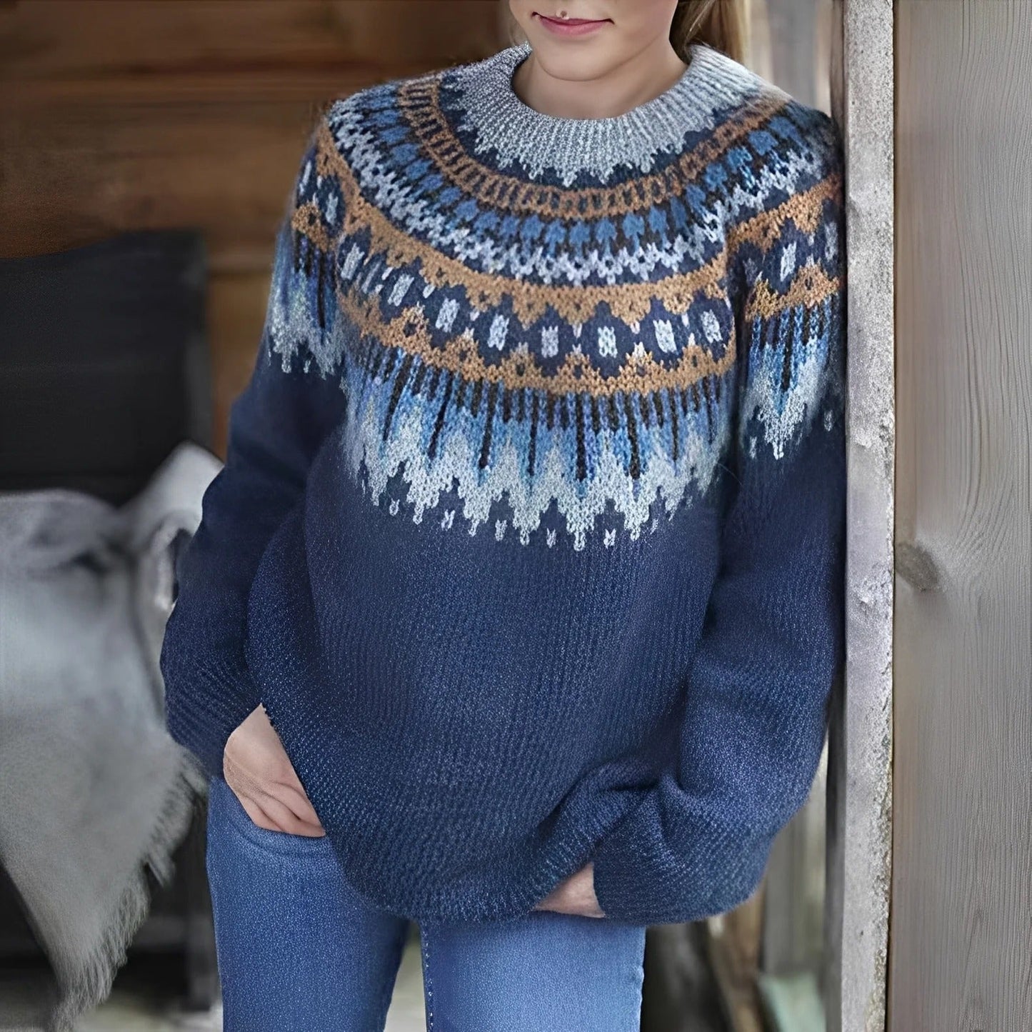 Arline - Damenpulli im Insel-Design aus Jacquard
