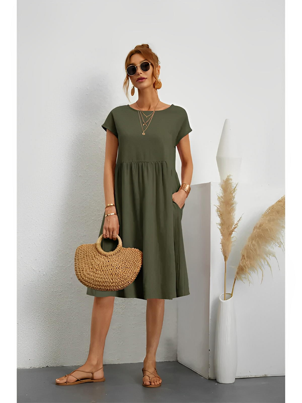 Amira – Elegantes Sommerkleid mit Ärmeln