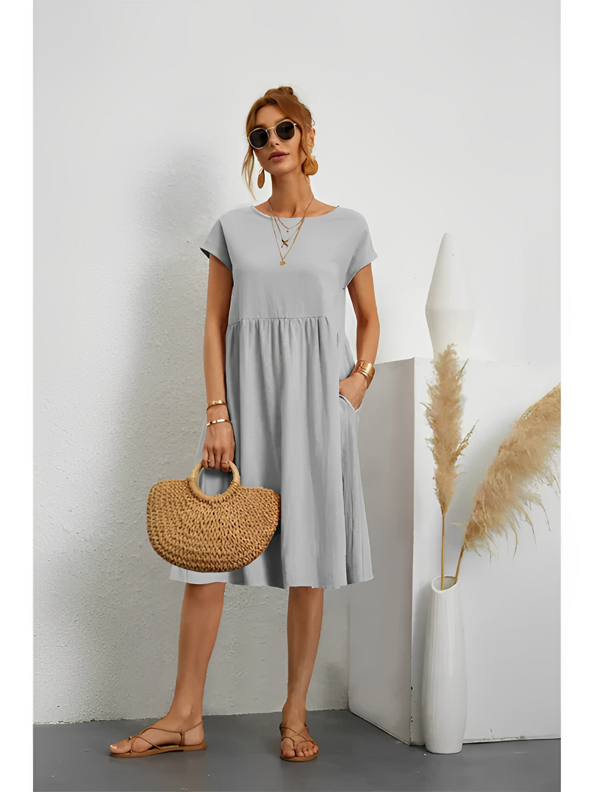 Amira – Elegantes Sommerkleid mit Ärmeln