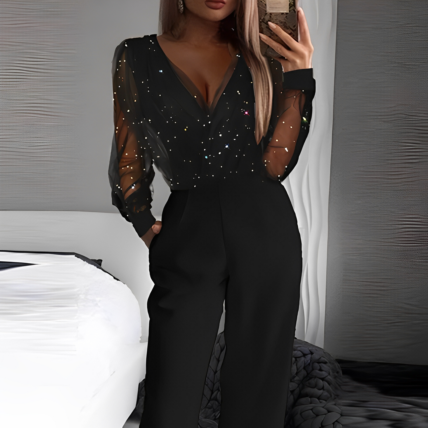 Catherina - Eleganter Damen-Jumpsuit mit V-Ausschnitt
