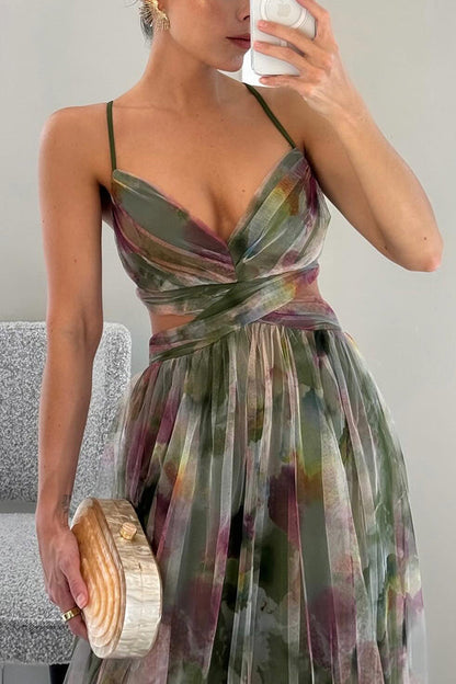Alina – Lang geschnittenes V-Ausschnitt-Kleid für Hochzeitsgäste