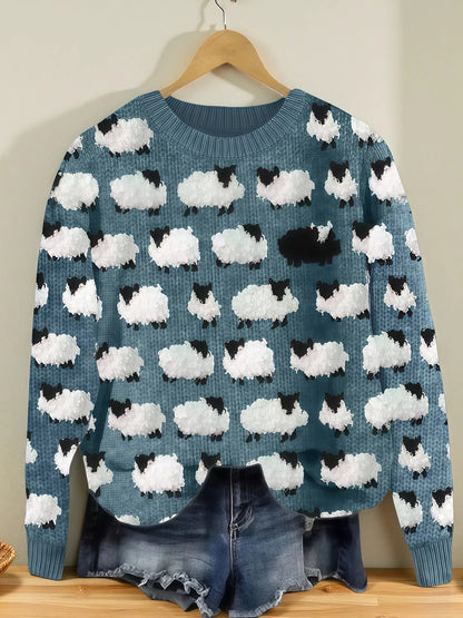 Camila - Bequemer Retro-Pullover aus Schafwolle