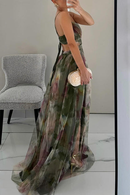Alina – Lang geschnittenes V-Ausschnitt-Kleid für Hochzeitsgäste