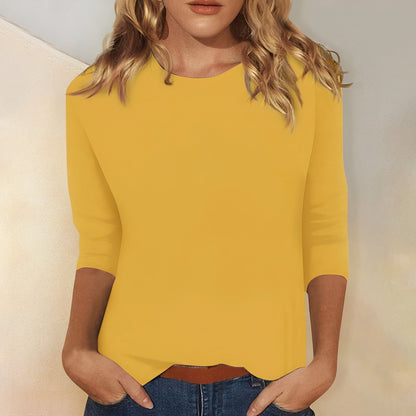 Katherina - Bequemes Damen-Shirt mit langen Ärmeln und Rundhals