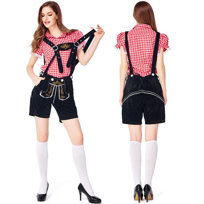 Dahlia - Oktoberfest-Look mit karierten Overalls für Damen