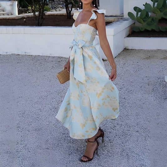 Adalyn - Blumenkleid mit Schleife an der Taille für Damen