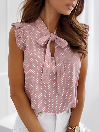 Christabelle - Chicem Polka-Dot-Shirt mit Schleife für Damen