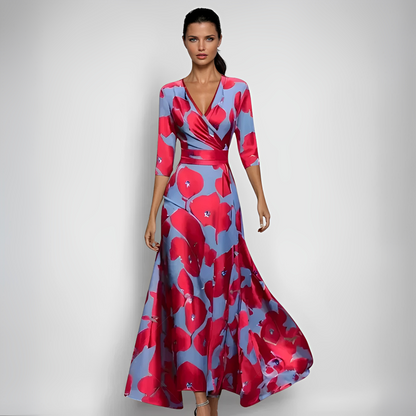 Delores - Langärmliges Maxikleid mit Blumenmuster für Damen