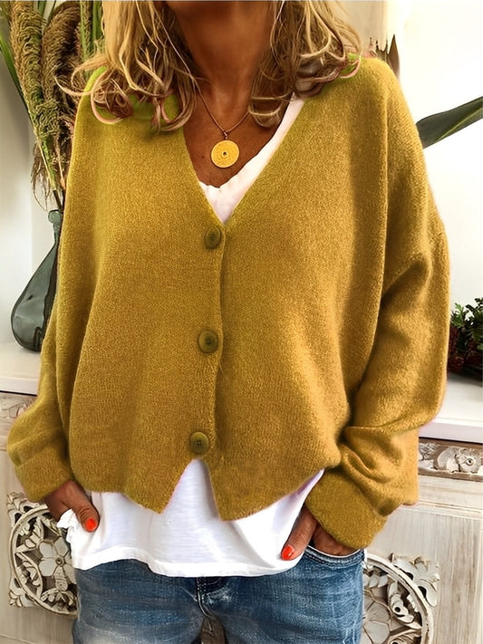 Evette - Bequeme Damenstrickjacke mit Knöpfen