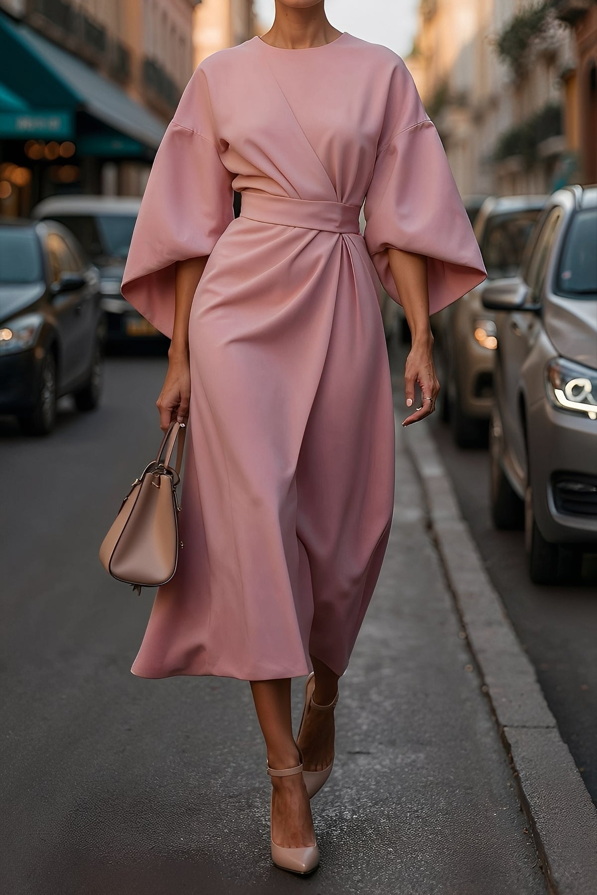 Elena - Schickes, lockeres Damenkleid mit Gürtel