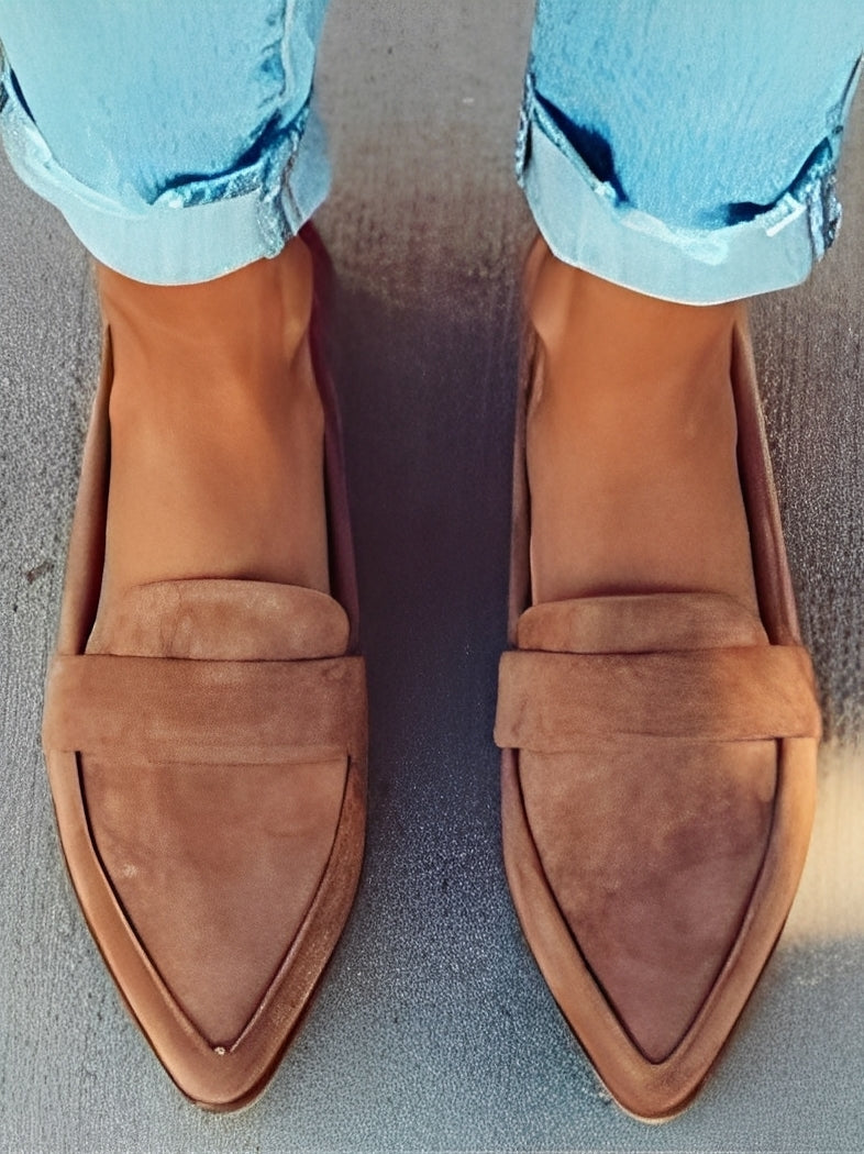 Christal - Schicke spitze Wildleder-Loafer für Damen