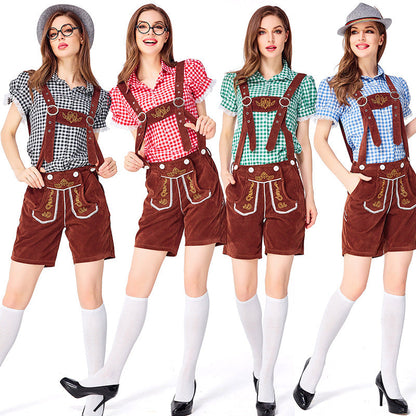 Dahlia - Oktoberfest-Look mit karierten Overalls für Damen