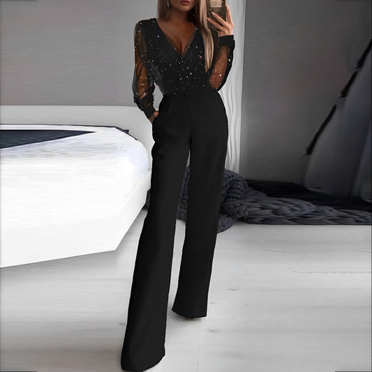 Catherina - Eleganter Damen-Jumpsuit mit V-Ausschnitt