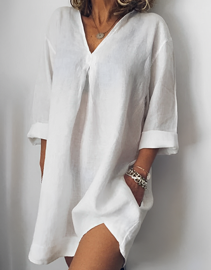 Bethanie - Schlichtes Langarmshirt mit V-Ausschnitt für Damen