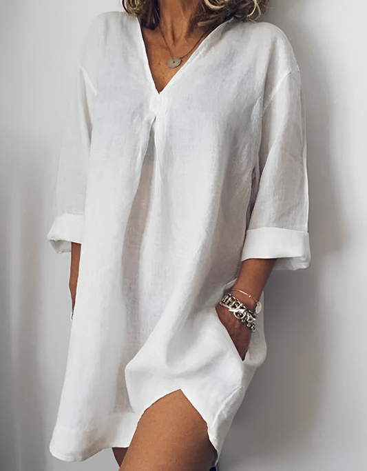 Bethanie - Schlichtes Langarmshirt mit V-Ausschnitt für Damen