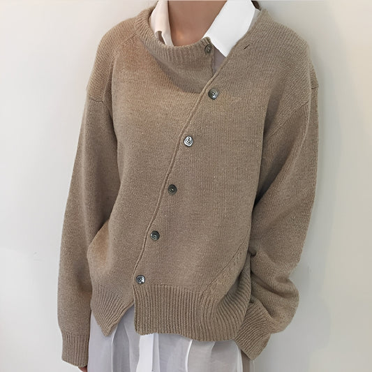 Arianna - Locker geschnittene Kaschmirjacke mit Knöpfen für Damen