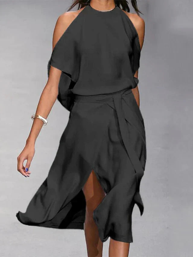Alina – Sexy Elegantes Schmales Schlitzkleid