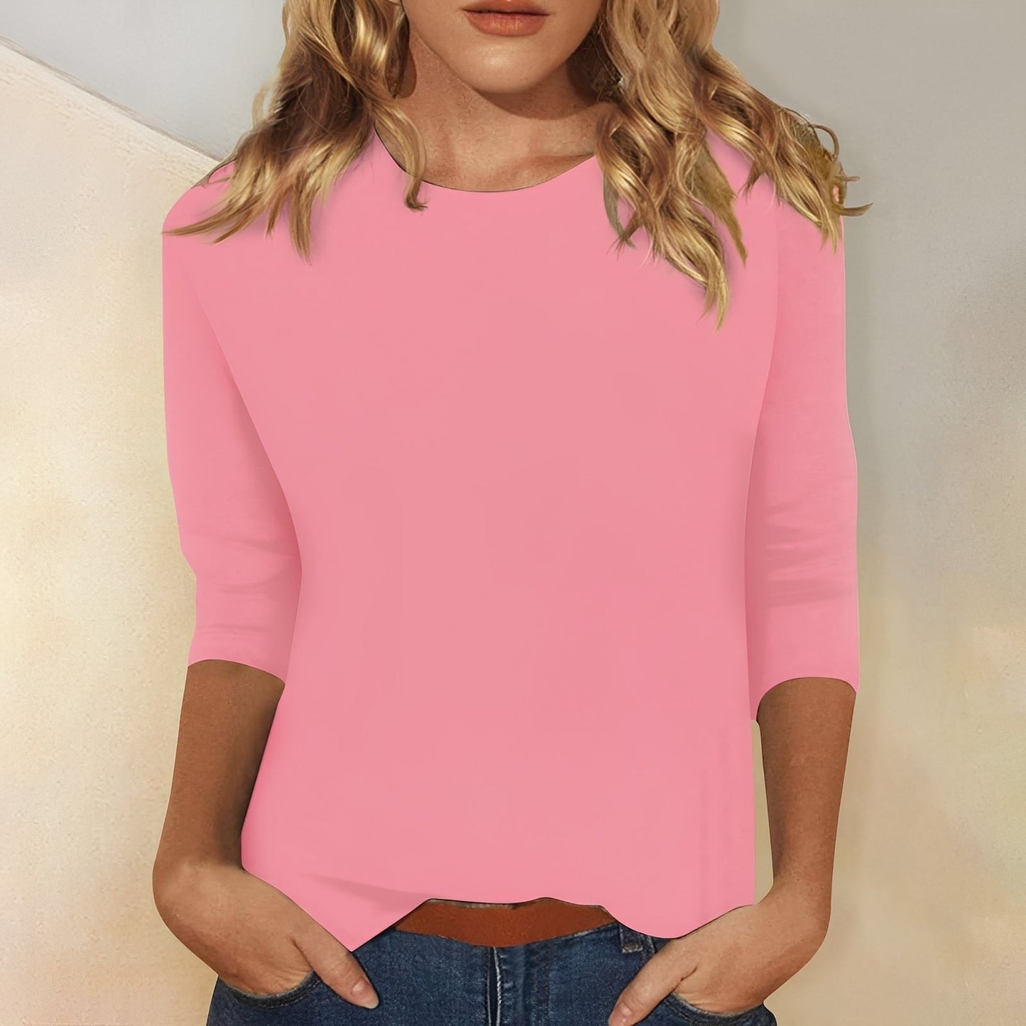 Katherina - Bequemes Damen-Shirt mit langen Ärmeln und Rundhals