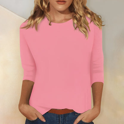 Katherina - Bequemes Damen-Shirt mit langen Ärmeln und Rundhals