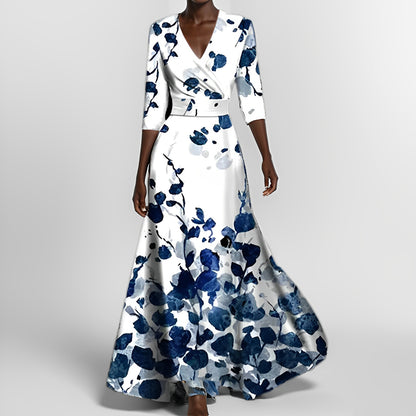 Delores - Langärmliges Maxikleid mit Blumenmuster für Damen