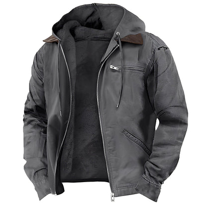 Adrian - Warme Herrenjacke für draußen mit Kapuze