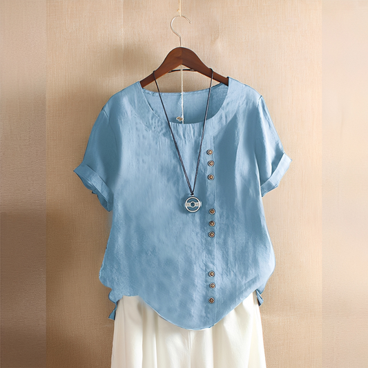 Corrine - Klassische, lockere Damen-Leinenbluse