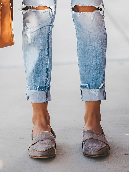 Christal - Schicke spitze Wildleder-Loafer für Damen