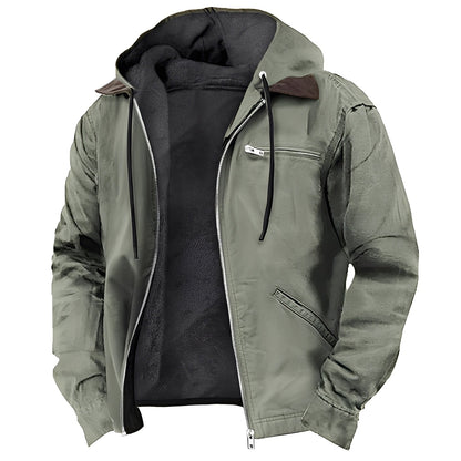 Adrian - Warme Herrenjacke für draußen mit Kapuze