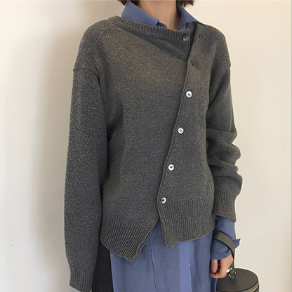 Arianna - Locker geschnittene Kaschmirjacke mit Knöpfen für Damen