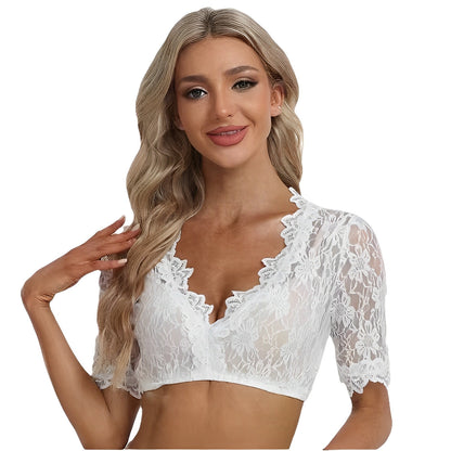 Bonnie - Moderne Oktoberfest-Dirndlbluse aus Netzstoff für Frauen