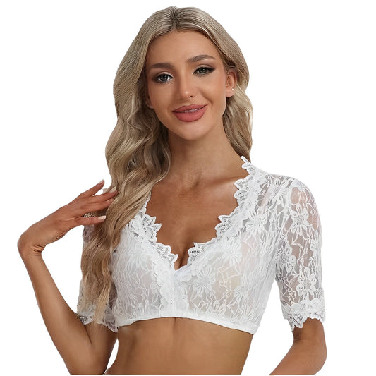 Bonnie - Moderne Oktoberfest-Dirndlbluse aus Netzstoff für Frauen