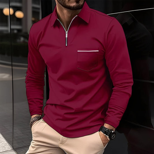 Bernard - Gemütliches Langarm-Shirt mit Männer-Tasche