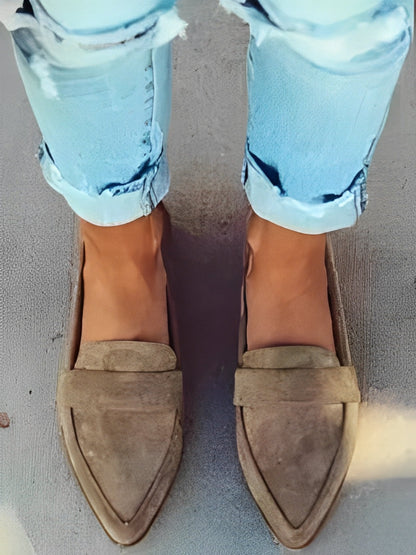 Christal - Schicke spitze Wildleder-Loafer für Damen