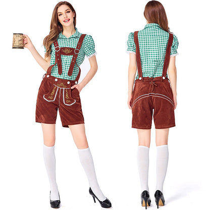 Dahlia - Oktoberfest-Look mit karierten Overalls für Damen
