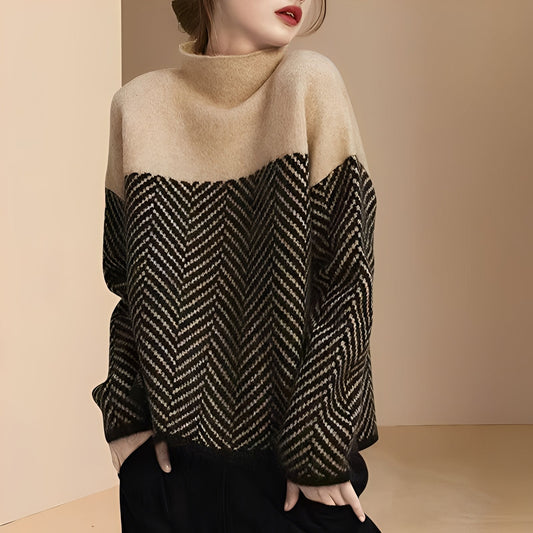 Antonia - Schicker Patchwork-Strickpulli für Damen