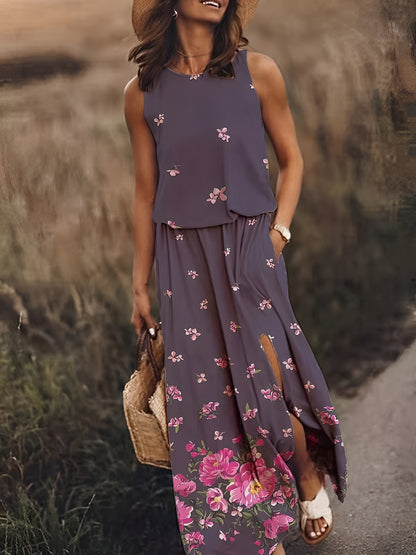 Averill - Sommer-Maxikleid mit geteiltem Saum für Damen