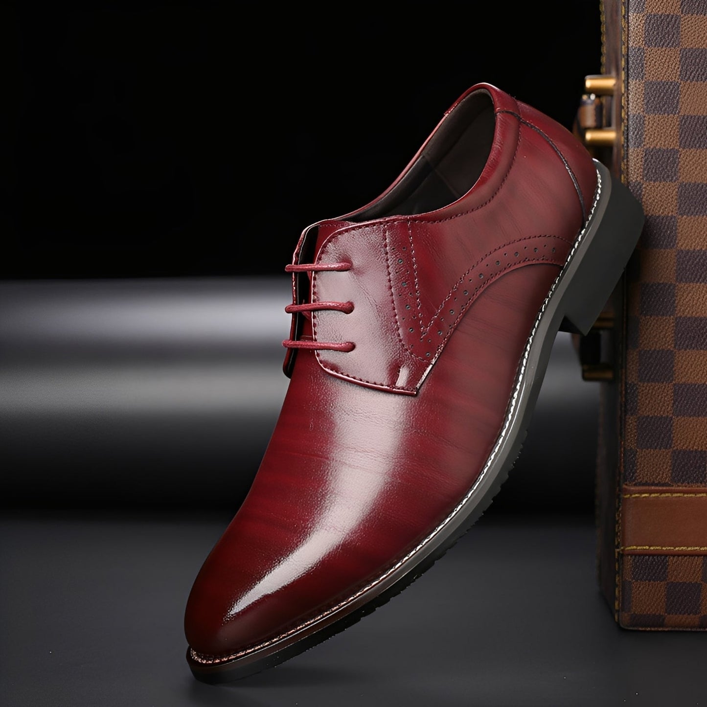 Desmond - Modische Lederschnürschuhe mit Lochverzierungen für Herren